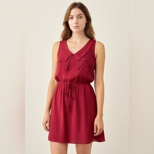 Sweet Storm Burgundy Bow Tie Sleeveless Dress Women’s Large